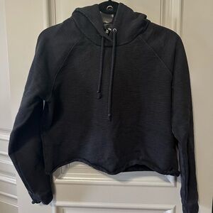 Aritzia Wilfred cropped black hoodie